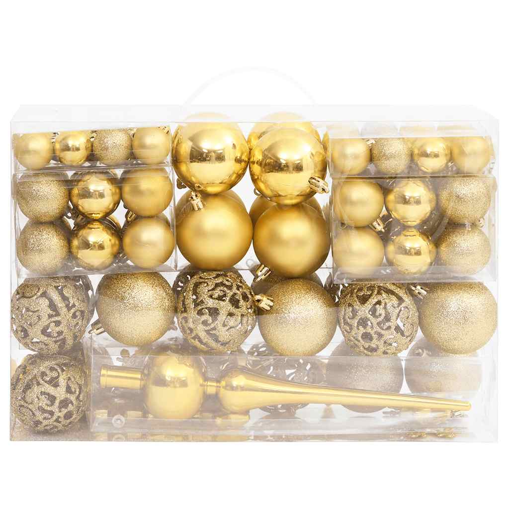 Set Palline di Natale 111 pz Oro in Polistirene | homemem39