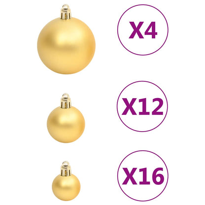 Set Palline di Natale 111 pz Oro in Polistirene | homemem39