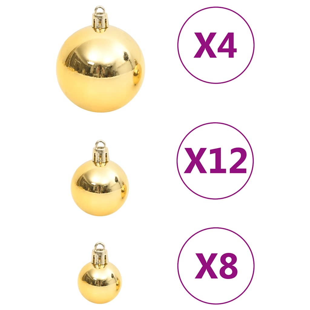 Set Palline di Natale 111 pz Oro in Polistirene | homemem39