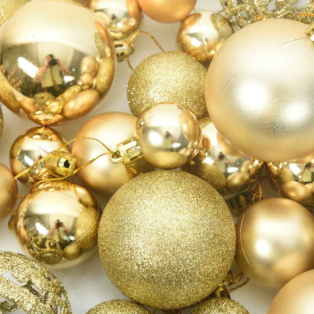 Set Palline di Natale 111 pz Oro in Polistirene | homemem39