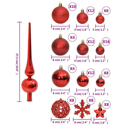 Set Palline di Natale 111 pz Rosso in Polistirene | homemem39