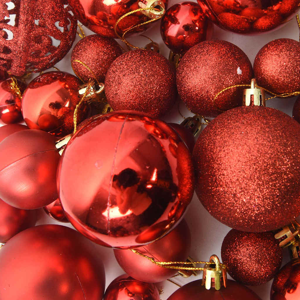 Set Palline di Natale 111 pz Rosso in Polistirene | homemem39