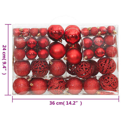 Set Palline di Natale 111 pz Rosso in Polistirene | homemem39