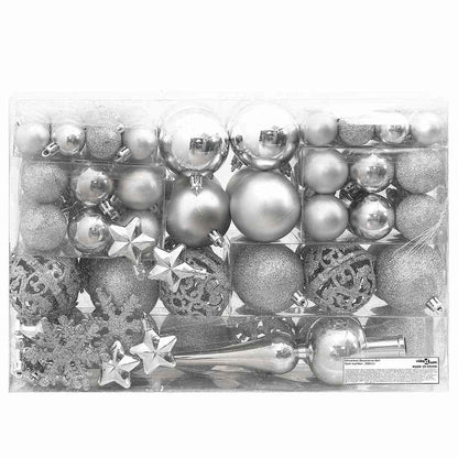 Set Palline di Natale 111 pz Argento in Polistirene | homemem39