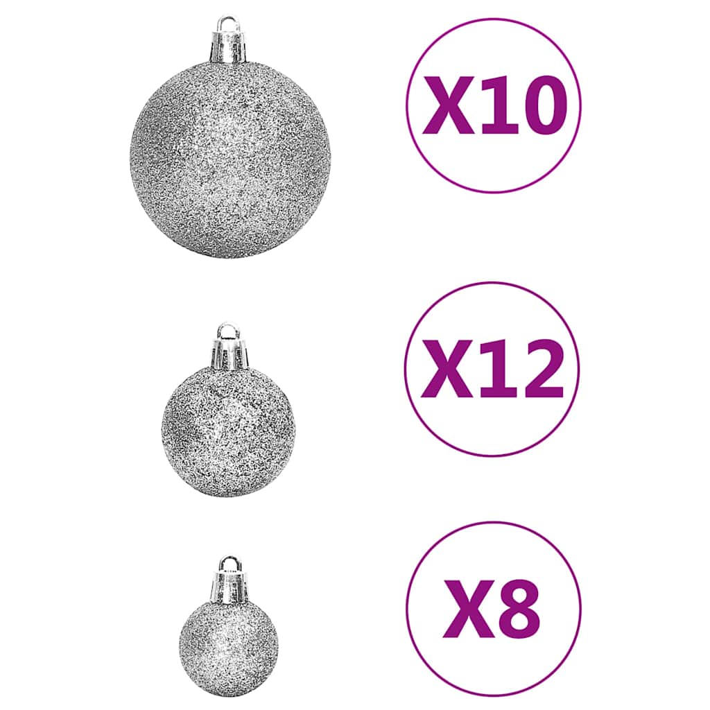 Set Palline di Natale 111 pz Argento in Polistirene | homemem39
