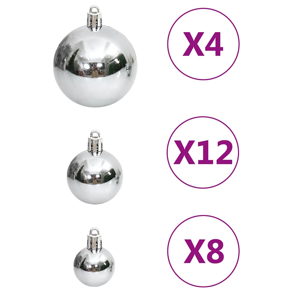 Set Palline di Natale 111 pz Argento in Polistirene | homemem39