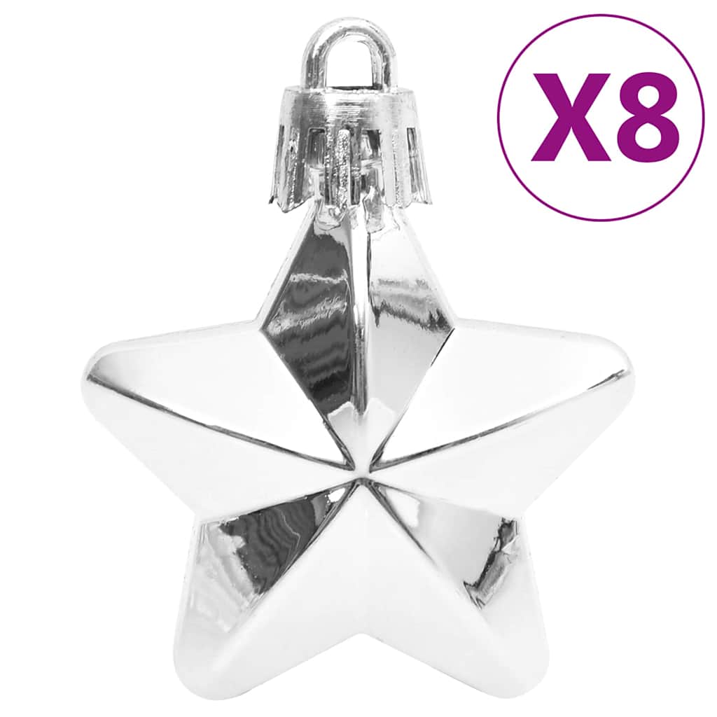 Set Palline di Natale 111 pz Argento in Polistirene | homemem39