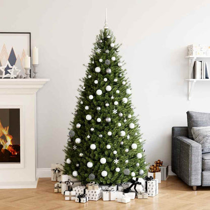 Set Palline di Natale 111 pz Bianco e Grigio in Polistirene | homemem39