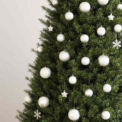 Set Palline di Natale 111 pz Bianco in Polistirene | homemem39