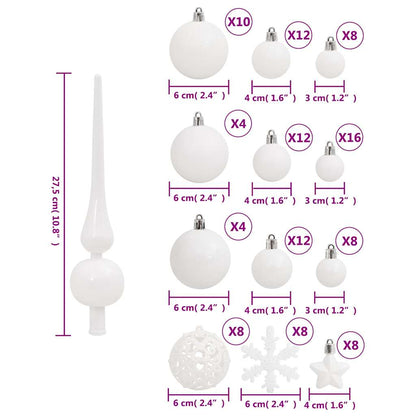 Set Palline di Natale 111 pz Bianco in Polistirene | homemem39