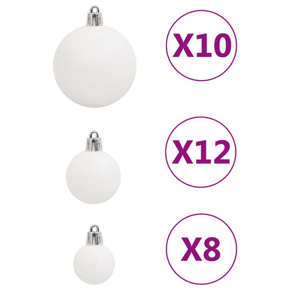 Set Palline di Natale 111 pz Bianco in Polistirene | homemem39