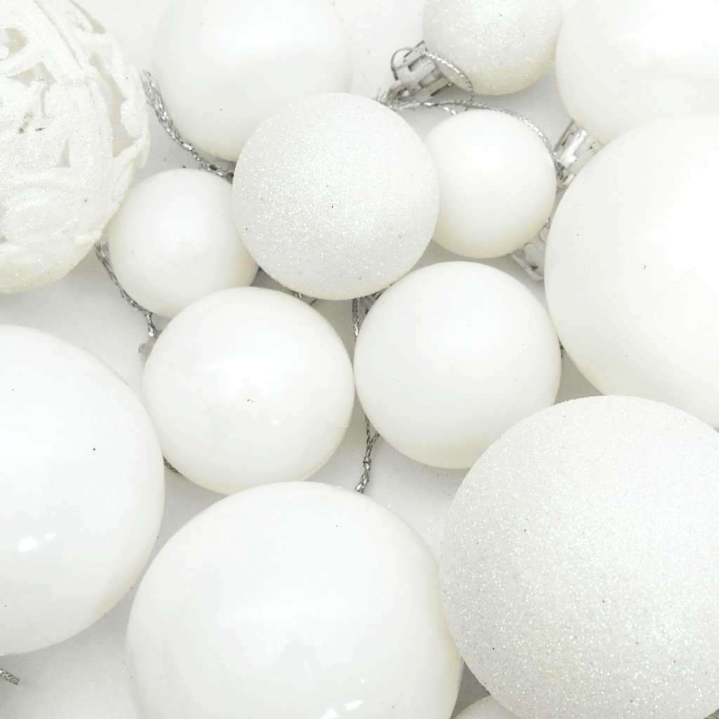 Set Palline di Natale 111 pz Bianco in Polistirene | homemem39