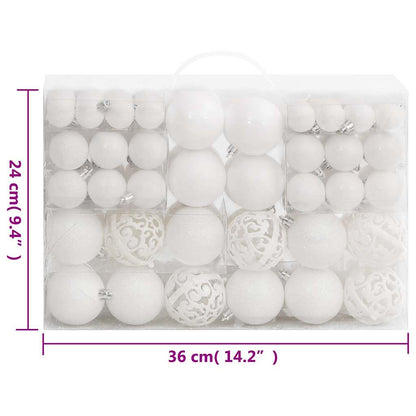Set Palline di Natale 111 pz Bianco in Polistirene | homemem39