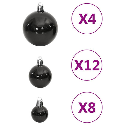 Set Palline di Natale 111 pz Nero in Polistirene | homemem39