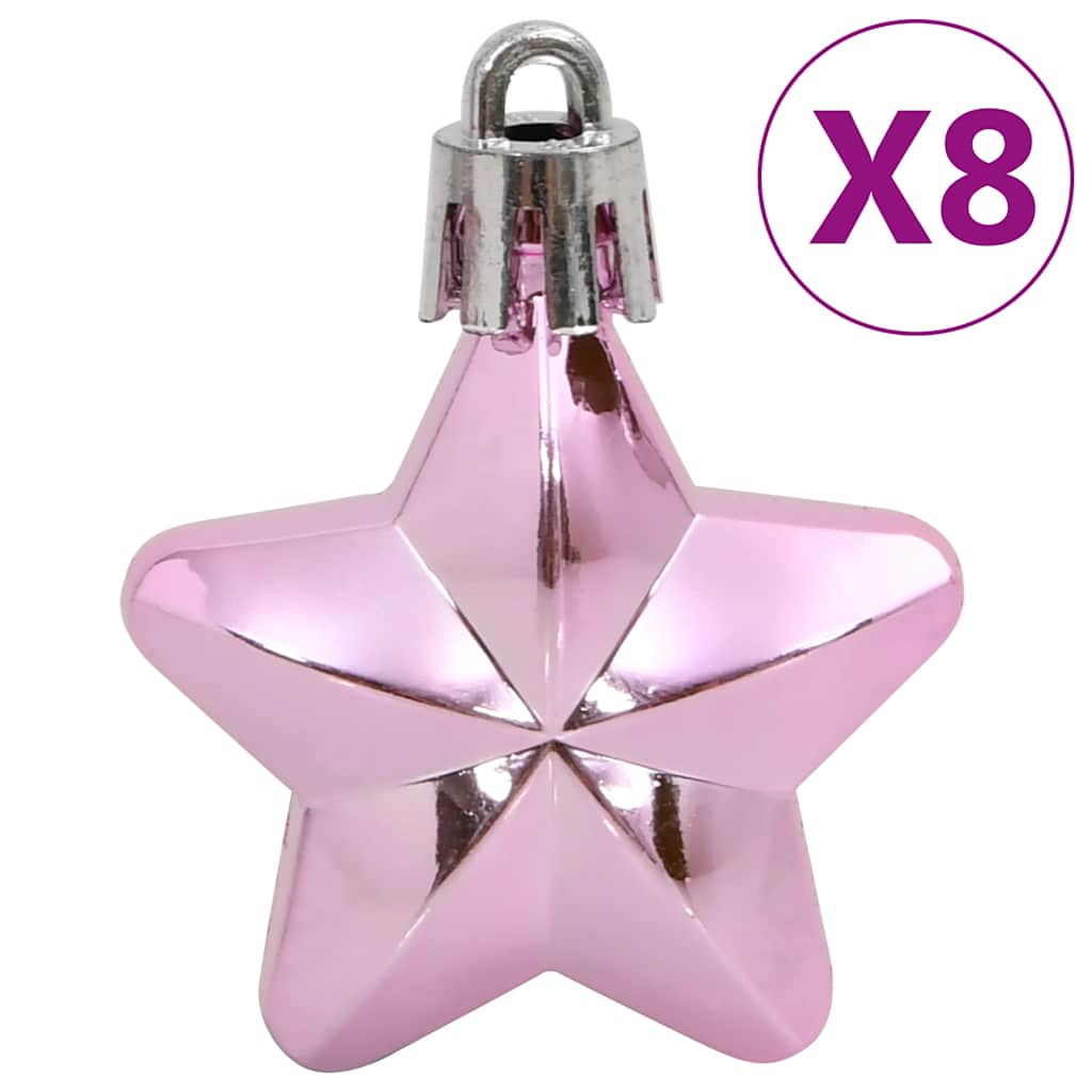Set Palline di Natale 111 pz Rosa in Polistirene | homemem39