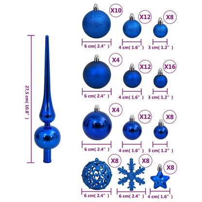 Set Palline di Natale 111 pz Blu in Polistirene | homemem39