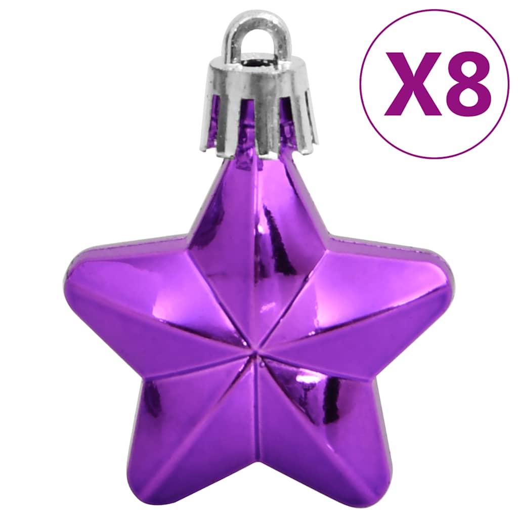 Set Palline di Natale 111 pz Viola in Polistirene | homemem39