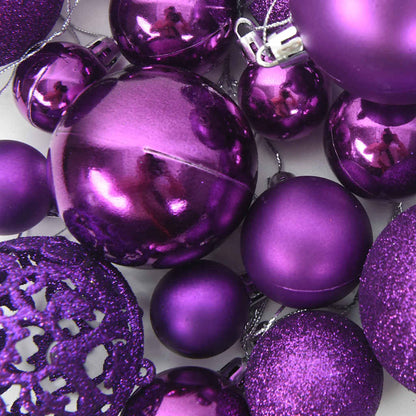 Set Palline di Natale 111 pz Viola in Polistirene | homemem39