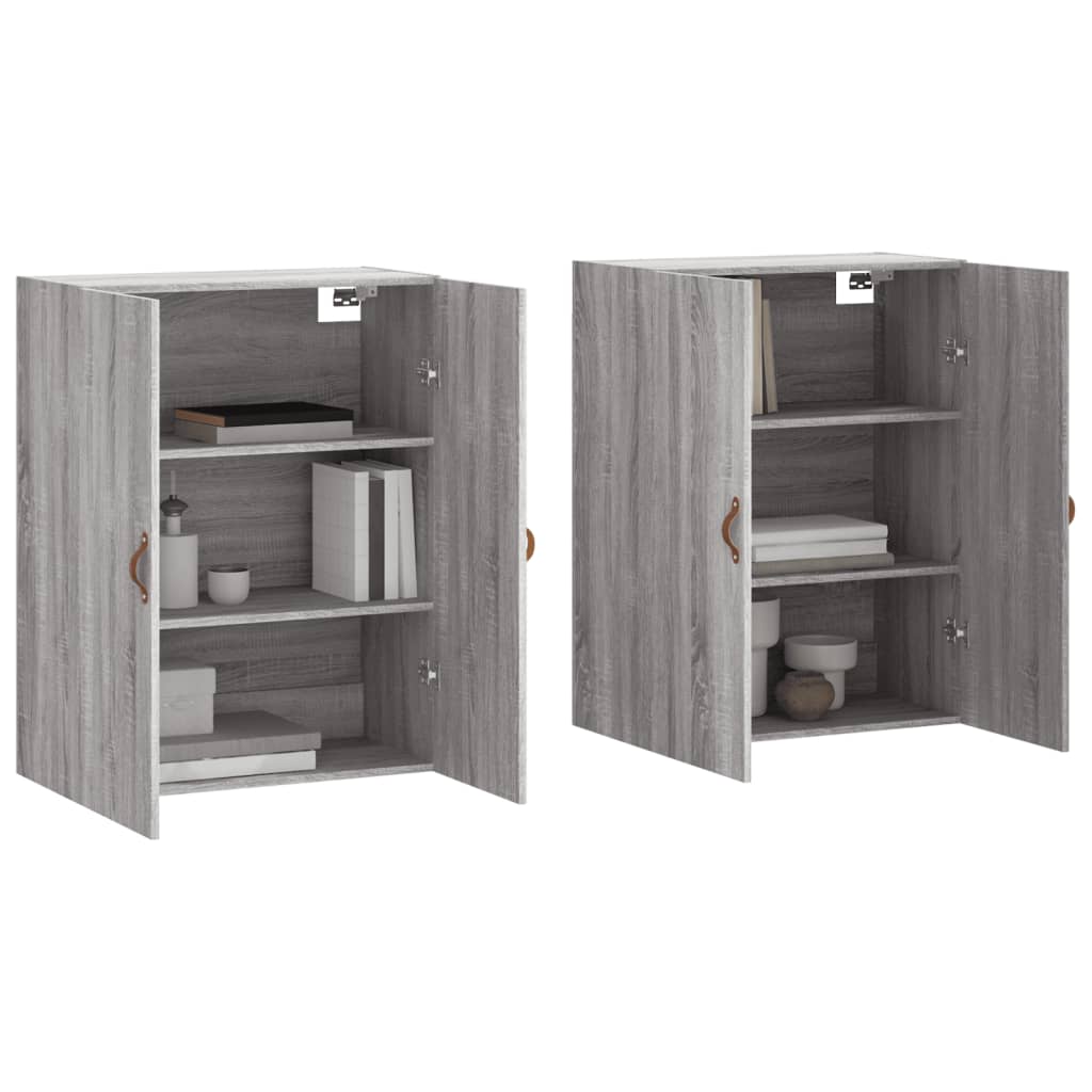 Mobili a Parete 2 pz Grigio Sonoma 69,5x34x90 cm - homemem39