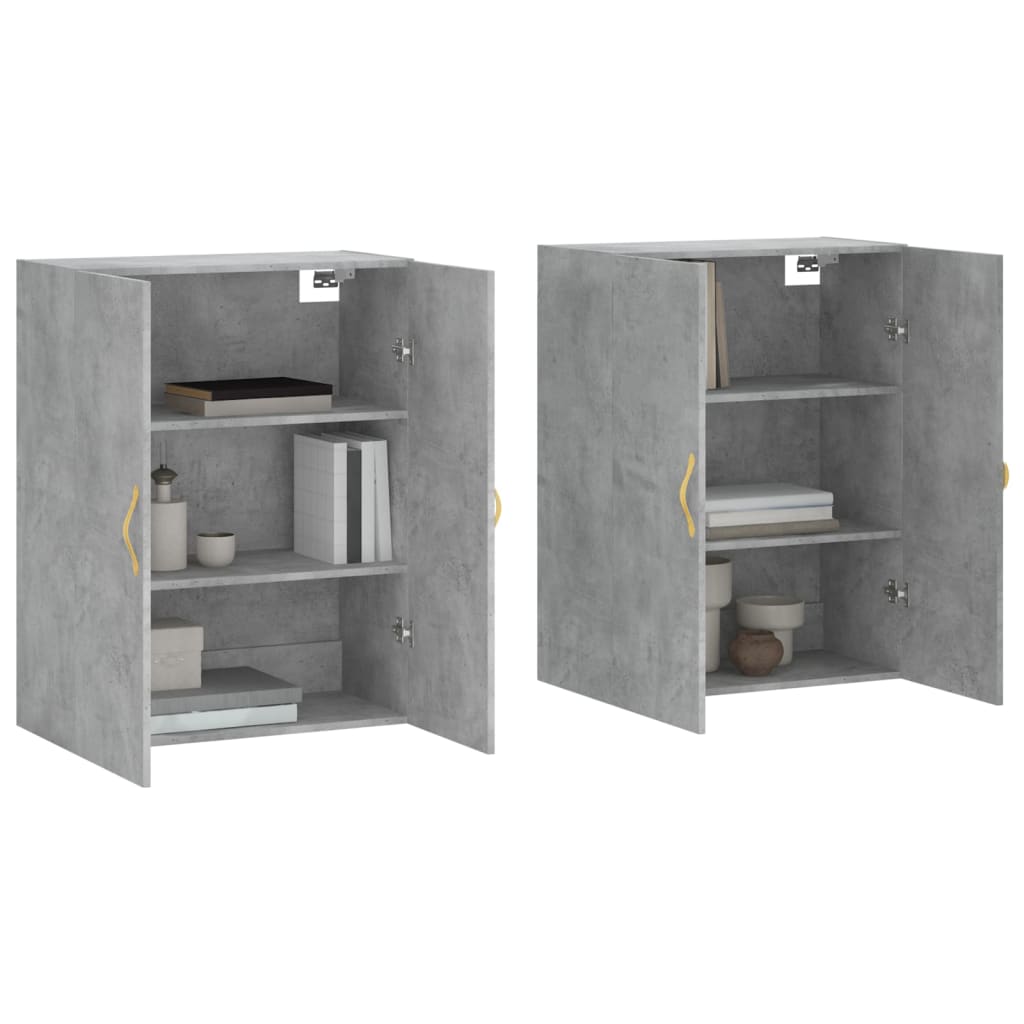 Mobili a Parete 2 pz Grigio Cemento 69,5x34x90 cm - homemem39