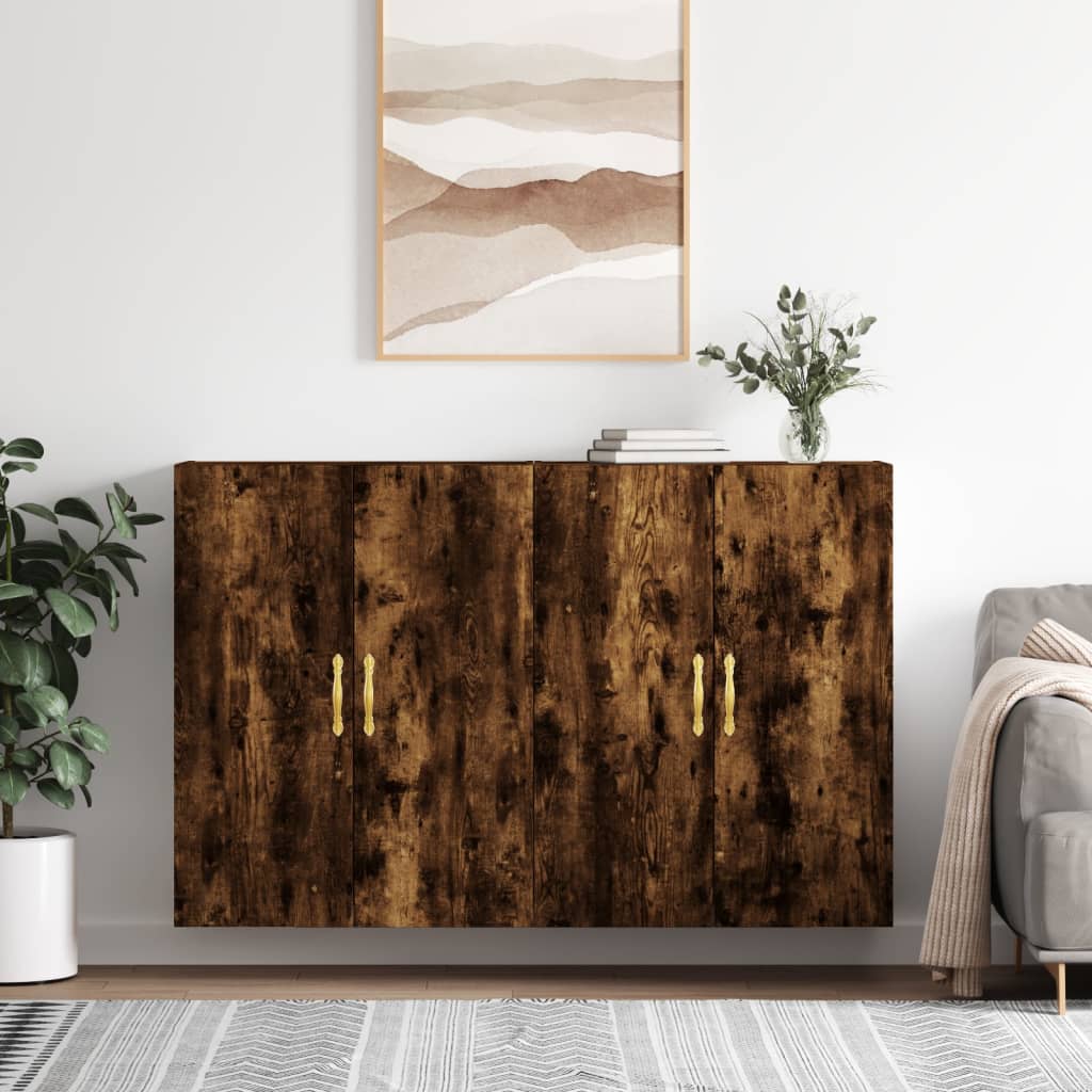 Mobili a Parete 2 pz Rovere Fumo 69,5x34x90 cm - homemem39