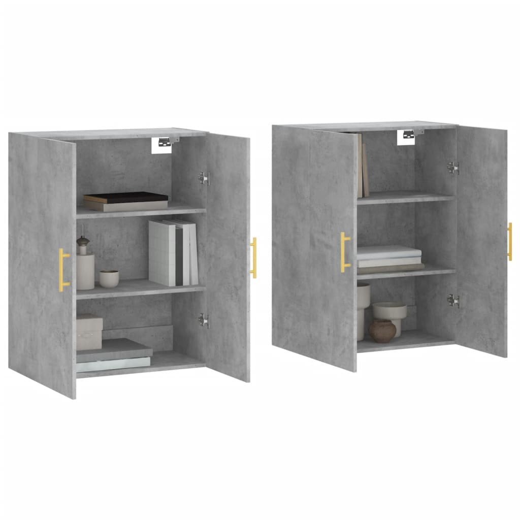 Mobili a Parete 2 pz Grigio Cemento 69,5x34x90 cm - homemem39