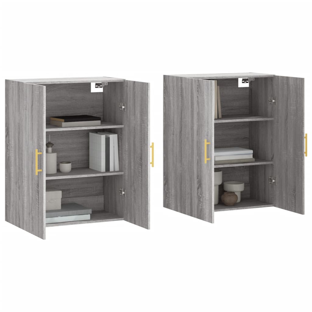 Mobili a Parete 2 pz Grigio Sonoma 69,5x34x90 cm - homemem39