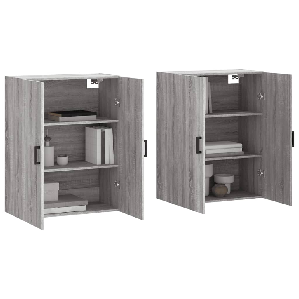 Mobili a Parete 2 pz Grigio Sonoma 69,5x34x90 cm - homemem39