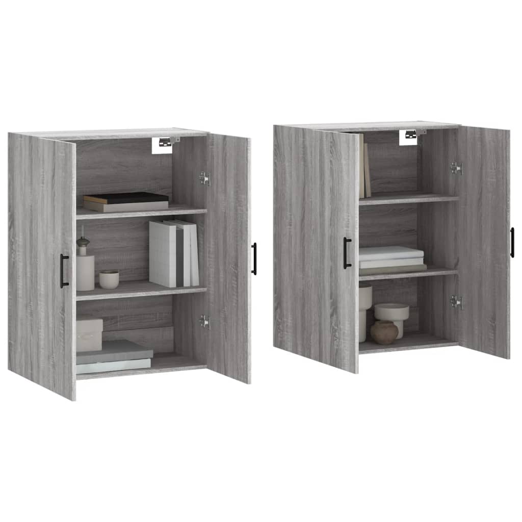 Mobili a Parete 2 pz Grigio Sonoma 69,5x34x90 cm - homemem39