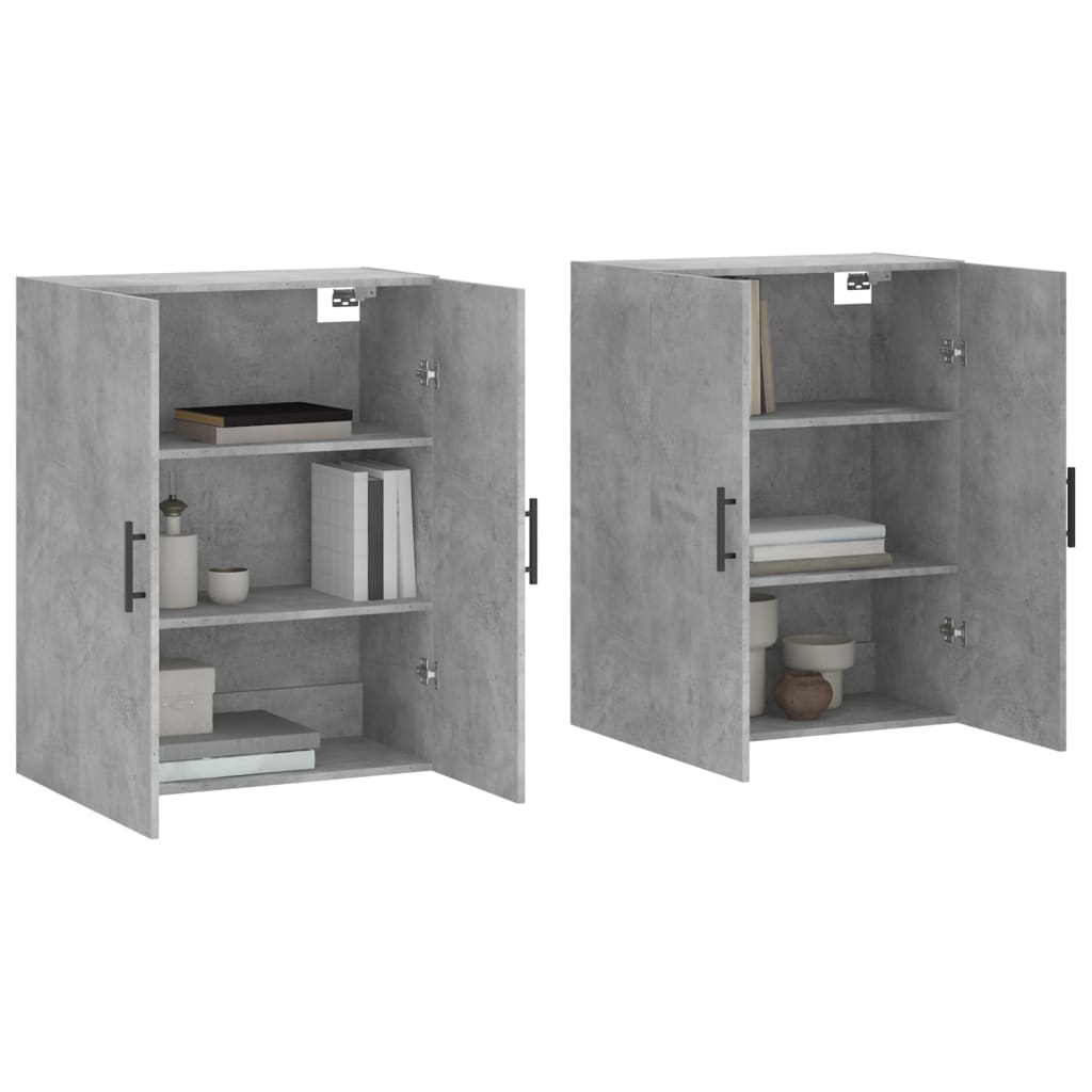 Mobili a Parete 2 pz Grigio Cemento 69,5x34x90 cm - homemem39
