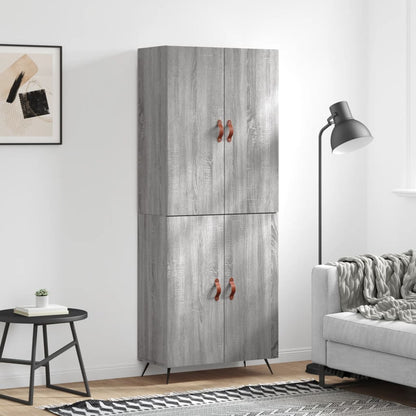 Credenza Grigio Sonoma 69,5x34x180 cm in Legno Multistrato