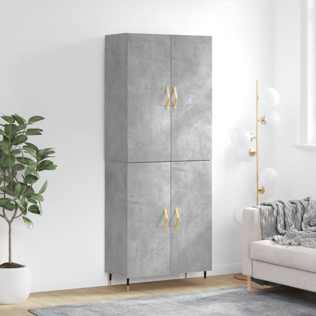 Credenza Grigio Cemento 69,5x34x180 cm in Legno Multistrato - homemem39