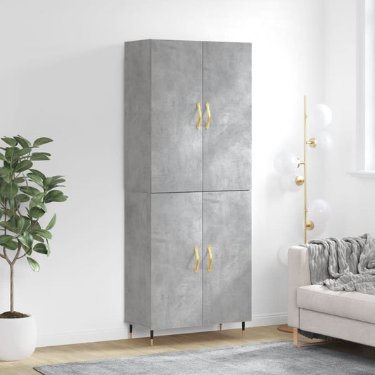 Credenza Grigio Cemento 69,5x34x180 cm in Legno Multistrato - homemem39
