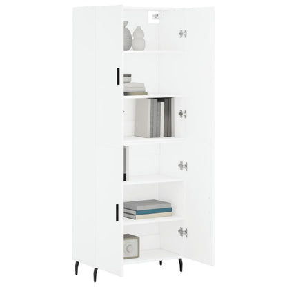 Credenza Bianca 69,5x34x180 cm in Legno Multistrato