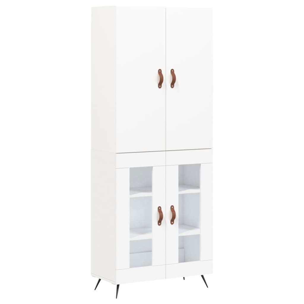 Credenza Bianca 69,5x34x180 cm in Legno Multistrato - homemem39