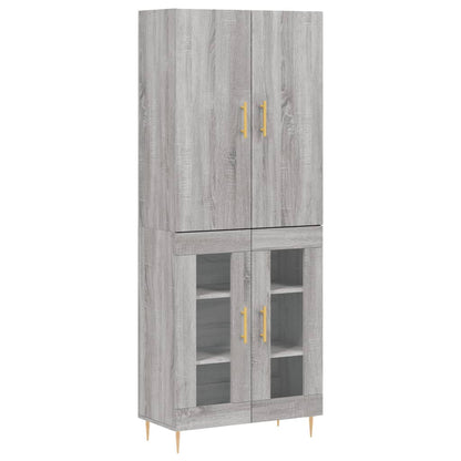 Credenza Grigio Sonoma 69,5x34x180 cm in Legno Multistrato - homemem39