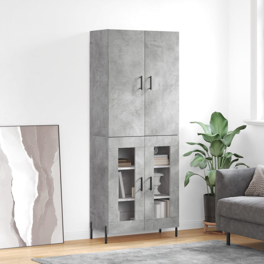 Credenza Grigio Cemento 69,5x34x180 cm in Legno Multistrato - homemem39