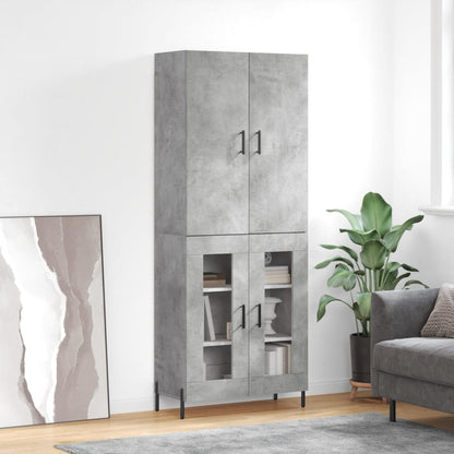 Credenza Grigio Cemento 69,5x34x180 cm in Legno Multistrato - homemem39