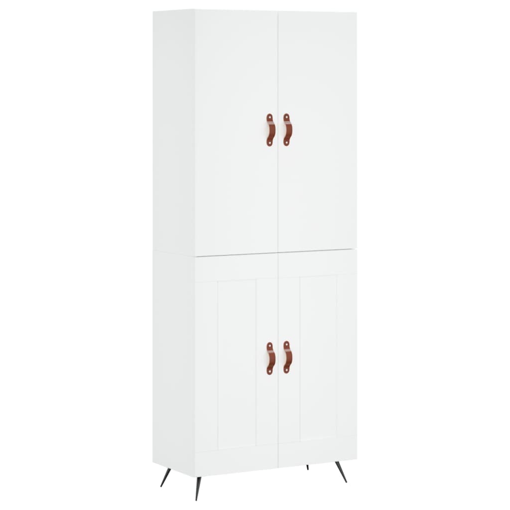 Credenza Bianca 69,5x34x180 cm in Legno Multistrato - homemem39