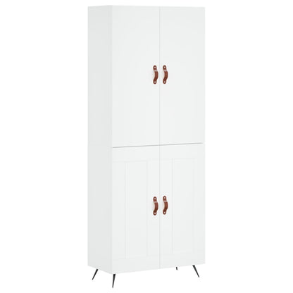 Credenza Bianca 69,5x34x180 cm in Legno Multistrato - homemem39