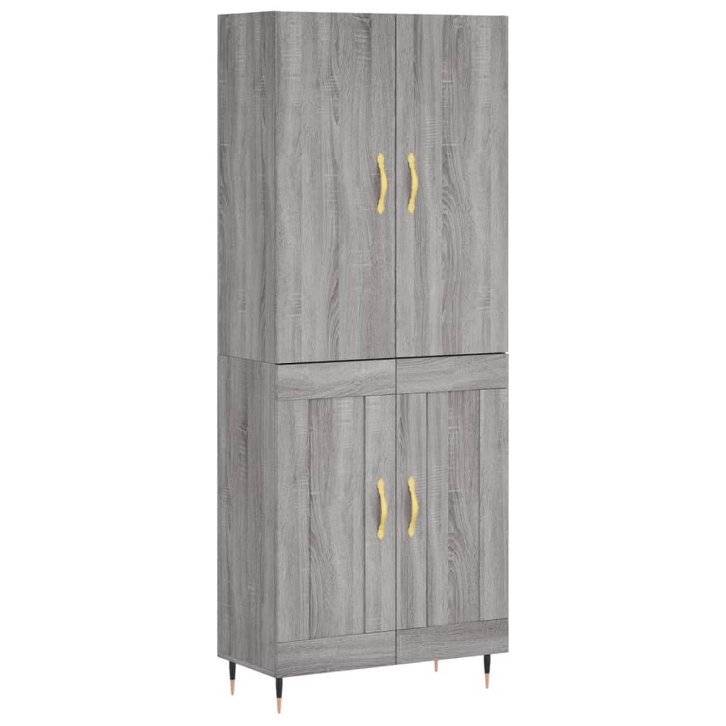 Credenza Grigio Sonoma 69,5x34x180 cm in Legno Multistrato - homemem39