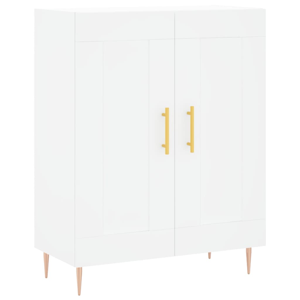 Credenza Bianca 69,5x34x180 cm in Legno Multistrato