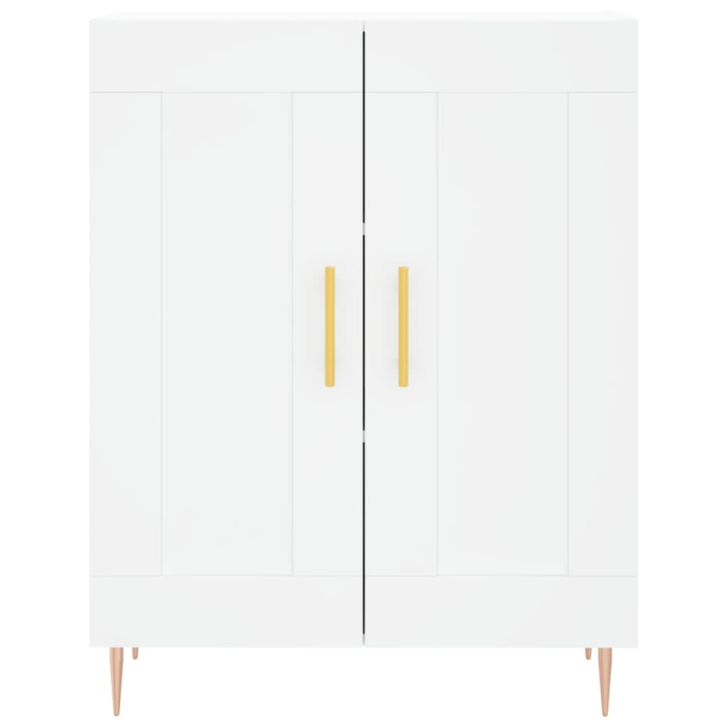 Credenza Bianca 69,5x34x180 cm in Legno Multistrato