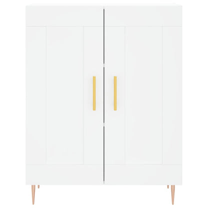 Credenza Bianca 69,5x34x180 cm in Legno Multistrato