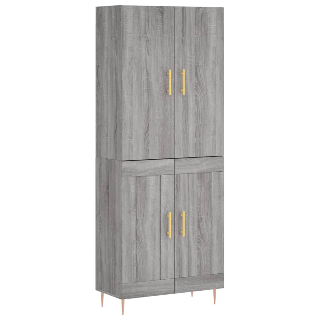 Credenza Grigio Sonoma 69,5x34x180 cm in Legno Multistrato - homemem39