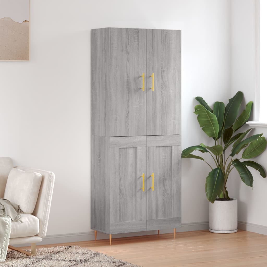 Credenza Grigio Sonoma 69,5x34x180 cm in Legno Multistrato - homemem39