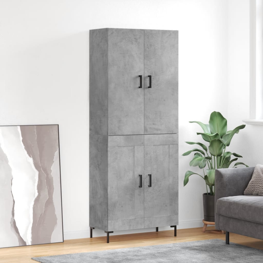 Credenza Grigio Cemento 69,5x34x180 cm in Legno Multistrato - homemem39