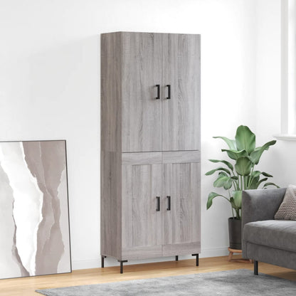 Credenza Grigio Sonoma 69,5x34x180 cm in Legno Multistrato - homemem39