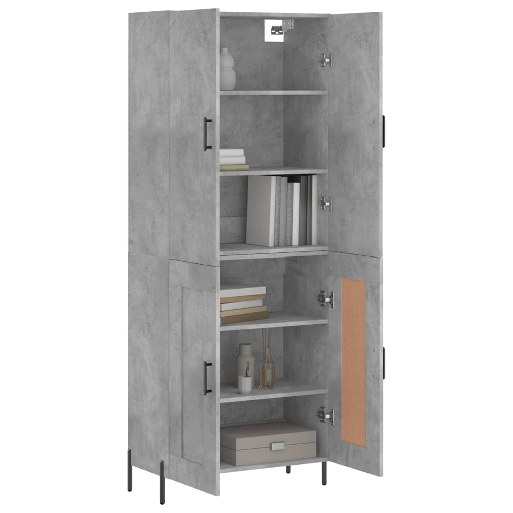 Credenza Grigio Cemento 69,5x34x180 cm in Legno Multistrato - homemem39