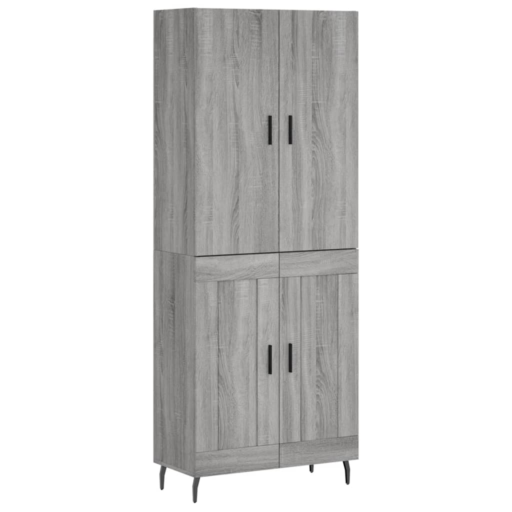 Credenza Grigio Sonoma 69,5x34x180 cm in Legno Multistrato - homemem39